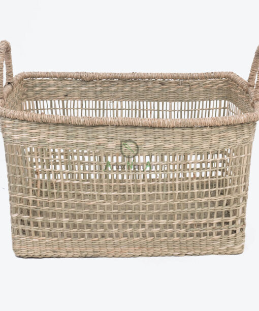 Natural Woven Seagrass Hamper Laundry Basket With Handles SG 06 05 464 01