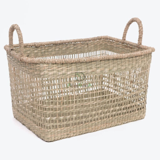 Natural Woven Seagrass Hamper Laundry Basket With Handles SG 06 05 464 01