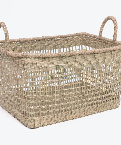 Natural Woven Seagrass Hamper Laundry Basket With Handles SG 06 05 464 01
