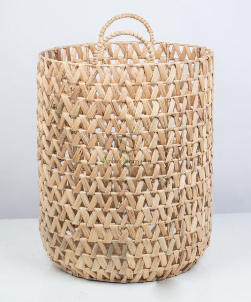 Natural eco friendly water hyacinth storage hamper basket W 06 05 225 01