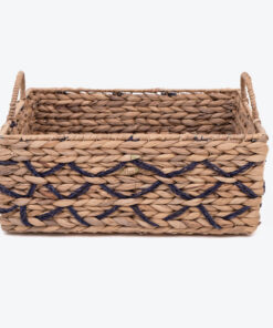 Natural woven rectangular toy gift storage basket hamper organizer with handles SGW 06 05 014 01