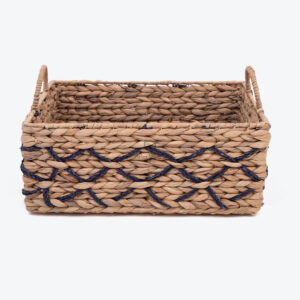 Natural woven rectangular toy gift storage basket hamper organizer with handles SGW 06 05 014 01