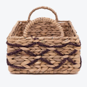 Natural woven rectangular toy gift storage basket hamper organizer with handles SGW 06 05 014 01