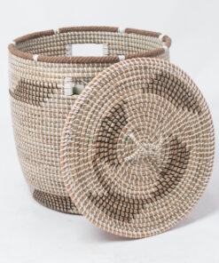 Newest Seagrass Storage Basket Hamper With Lid SG 09 05 443 01
