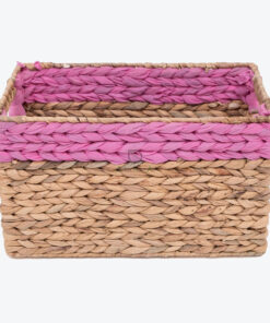 Rectangular Woven Water Hyacinth Toy Storage Organizer Hamper Basket W 06 05 306 01S