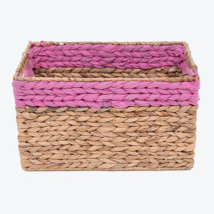 Rectangular Woven Water Hyacinth Toy Storage Organizer Hamper Basket W 06 05 306 01S