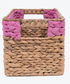 Rectangular Woven Water Hyacinth Toy Storage Organizer Hamper Basket W 06 05 306 01S