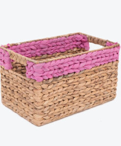 Rectangular Woven Water Hyacinth Toy Storage Organizer Hamper Basket W 06 05 306 01S