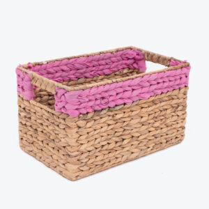 Rectangular Woven Water Hyacinth Toy Storage Organizer Hamper Basket W 06 05 306 01S