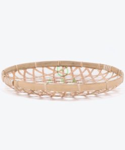 Round Bamboo Flat Winnoving Basket Weaving Storage Organizer NB 09 03 018 01