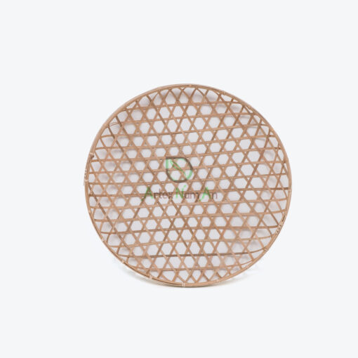 Round Bamboo Flat Winnoving Basket Weaving Storage Organizer NB 09 03 018 01