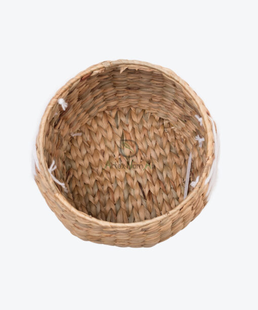 Round Natural Woven Water Hyacinth Plant Pots W 06 16 020 01