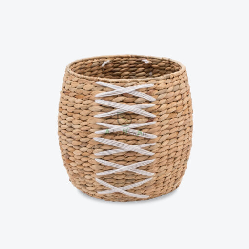 Round Natural Woven Water Hyacinth Plant Pots W 06 16 020 01