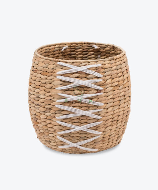 Round Natural Woven Water Hyacinth Plant Pots W 06 16 020 01