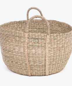 Round Seagrass Storage Hamper Laundry Basket Bag With Handles SG 06 05 465 01
