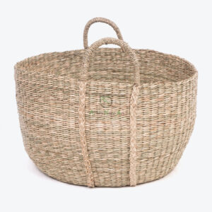 Round Seagrass Storage Hamper Laundry Basket Bag With Handles SG 06 05 465 01