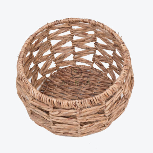 Round Water Hyacinth Hamper With Metal Frame W 06 05 311 01