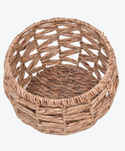 Round Water Hyacinth Hamper With Metal Frame W 06 05 311 01