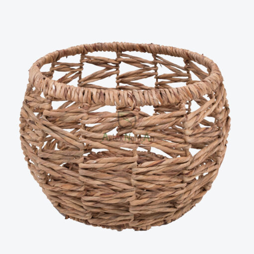 Round Water Hyacinth Hamper With Metal Frame W 06 05 311 01