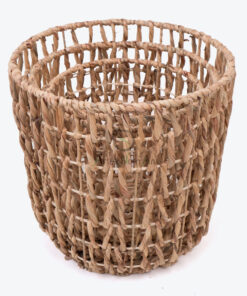 Round Water Hyacinth Hamper With Metal Frame W 06 05 324 01