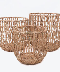 Round Water Hyacinth Hamper With Metal Frame W 06 05 324 01