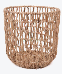 Round Water Hyacinth Hamper With Metal Frame W 06 05 324 01