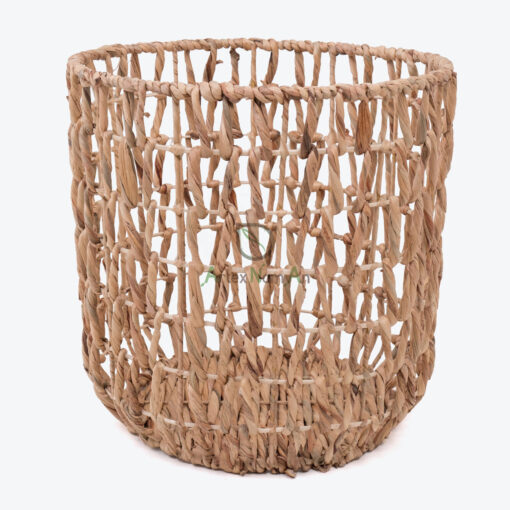 Round Water Hyacinth Hamper With Metal Frame W 06 05 324 01