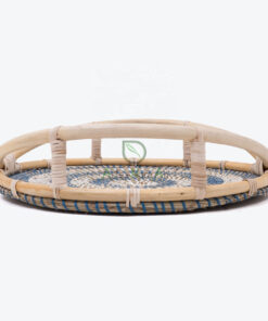 Round Woven Seagrass Decorative Storage Tea Coffee Serving Tray SGR 09 03 006 01M
