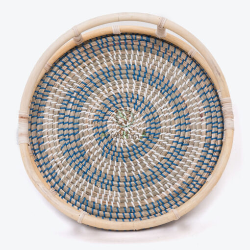 Round Woven Seagrass Decorative Storage Tea Coffee Serving Tray SGR 09 03 006 01M