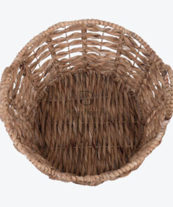 Round Woven Water Hyacinth Basket With Metal Frame And Handles W 06 05 325 01