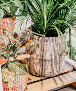 Seagrass Basket With Fabric Outside Made In Vietnam SG 10 05 197 01