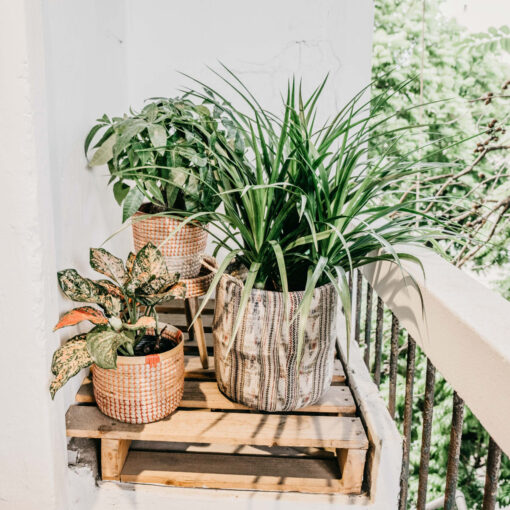 Seagrass Basket With Fabric Outside Made In Vietnam SG 10 05 197 01