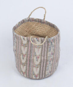 Seagrass Basket With Fabric Outside Made In Vietnam SG 10 05 197 01