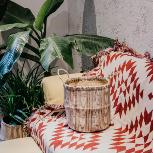Seagrass Basket With Fabric Outside Made In Vietnam SG 10 05 197 01