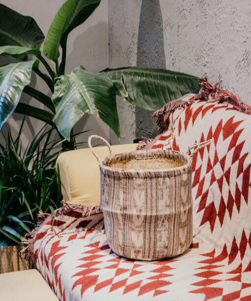 Seagrass Basket With Fabric Outside Made In Vietnam SG 10 05 197 01