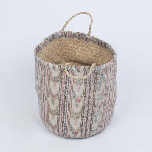 Seagrass Basket With Fabric Outside Made In Vietnam SG 10 05 197 01