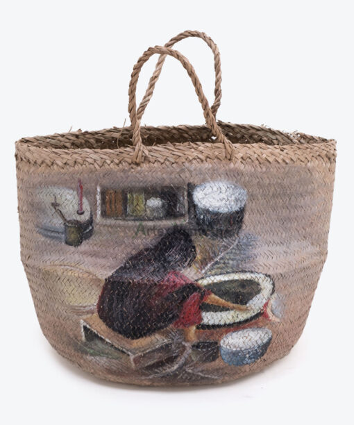 Seagrass Belly Basket Foldable Rice Basket Shopping Bag SG 10 05 211 02M