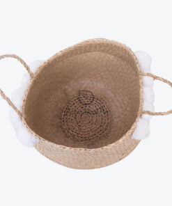 Seagrass Belly Basket With Pom Pom And Handles SG 06 05 468 01