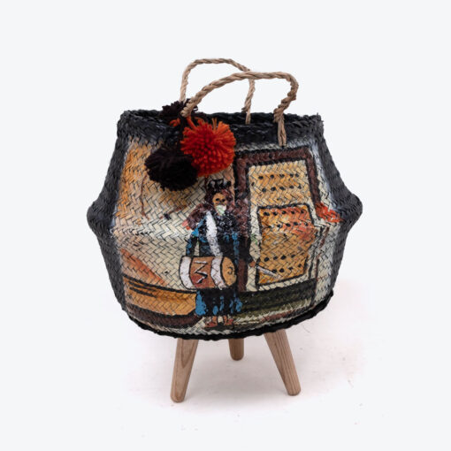 Seagrass Belly Basket Woven Storage Hamper Organizer With Stand SG 10 05 211 06