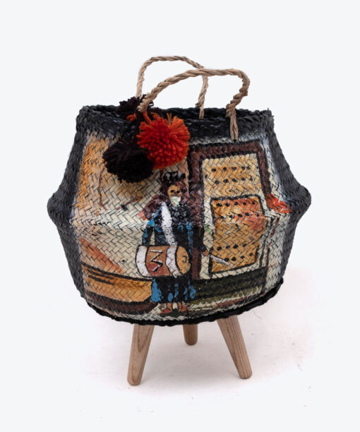 Seagrass Belly Basket Woven Storage Hamper Organizer With Stand SG 10 05 211 06