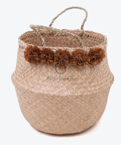 Seagrass Belly Laundry Basket With Pom Pom SG 06 05 468 04