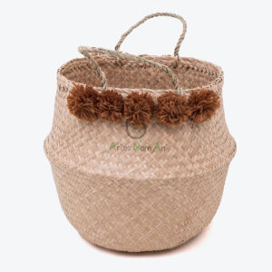 Seagrass Belly Laundry Basket With Pom Pom SG 06 05 468 04
