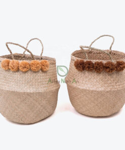 Seagrass Belly Laundry Basket With Pom Pom SG 06 05 468 04