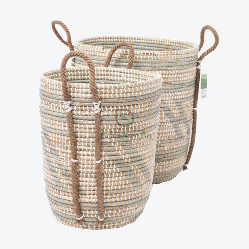 Seagrass Decorative Hamper Basket Organizer With Handles SG 09 05 424 05
