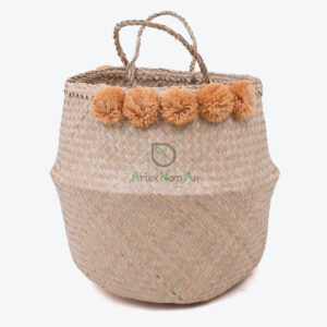 Seagrass Foldable Storage Seagrass Rice Basket With Handles SG 06 05 468 03