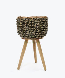 Seagrass Woven Indoor Plant Pot With Stand For Home Decor SG 09 16 115 01