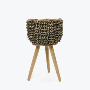 Seagrass Woven Indoor Plant Pot With Stand For Home Decor SG 09 16 115 01