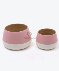 Set 2 Bamboo Indoor Small Plant Pot For Home And Garden S 15 16 025 01