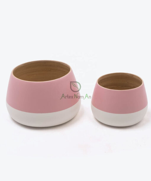 Set 2 Bamboo Indoor Small Plant Pot For Home And Garden S 15 16 025 01