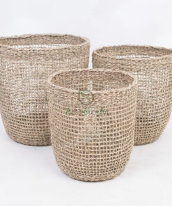 Set 3 Natural Open Weave Seagrass Storage Basket SG 06 05 461 01